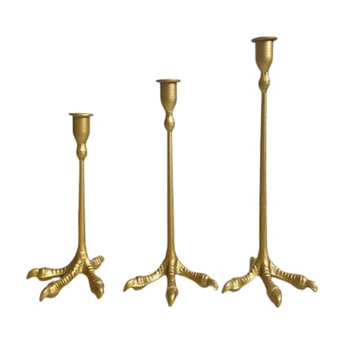 perfk 3pcs tiburadoras de cañas con candelabros para Adorno Decorativo de Velas, Oro