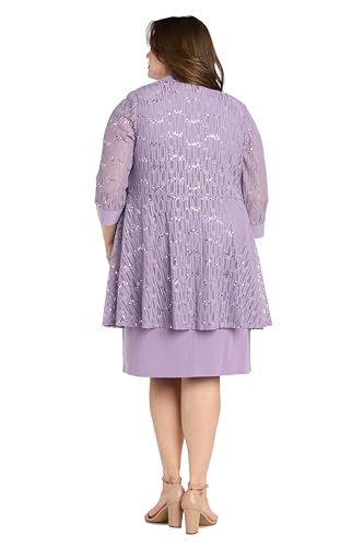 Image of R&M Richards Women's Sequin Lace Jacket & ITY Sheath with Necklace for Mother of the Bride, Cocktail Attire, Evening Wear