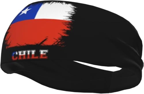 Diadema con la Bandera chilena, muñequera Deportiva para Hombres y Mujeres, Ideal para Entrenamiento, Atletismo, Correr, Yoga, Baloncesto, Gimnasio, Unisex.