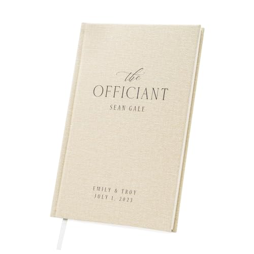 MUUJEE Custom Officiant Book - Personalized Modern Minimalist Notebook Custom Journal Gift for Pastor Ministers Sermon Wedding Ceremony 32 PAges 140gsm Thick Lined Paper 5.25 x 8.25 (Design1)
