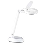 OttLite Space Saving LED Magnifier Desk Lamp - 1.75x Optical Grade Magnifier, Pivoting Head
