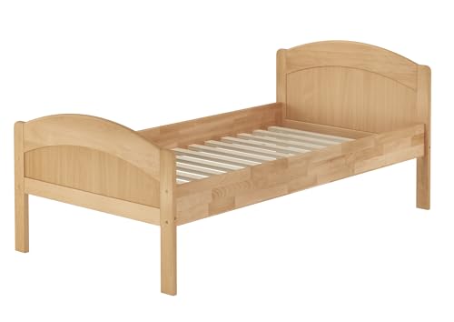 Erst-Holz®Massivholzbett geschwungenes Seniorenbett Buche Natur 90x200 Einzelbett Bettgestell 60.75-09