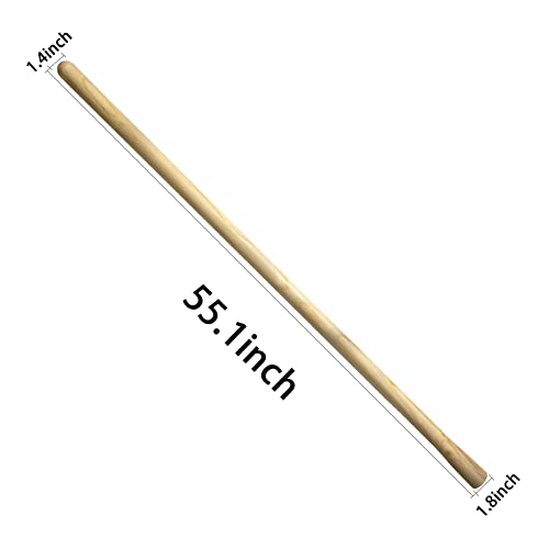 55-Inch Pure Solid Wood Replacement Handle for Garden Digging Spading Fork, Surface Coated with Protective Paint, Clear Finish, Convenient and Durable