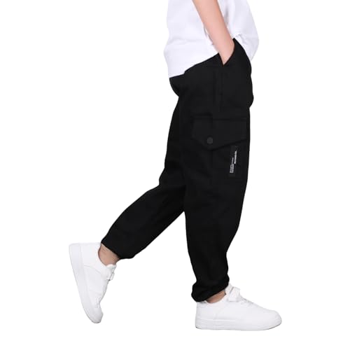 Boys' Functional Cargo Pants - Elastic & Breathable, with Flexibility and Multiple Pockets - Ideal for Kids, Teens2