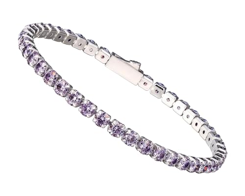 HMJ Moissanite Tennis Bracelet for Women, 4mm/5mm Diamond Tennis Bracelet Wedding Bridal Prom, Jewelry Bracelet Birthday Gift for Mother/Wife Size 6.5-7.5 Inch