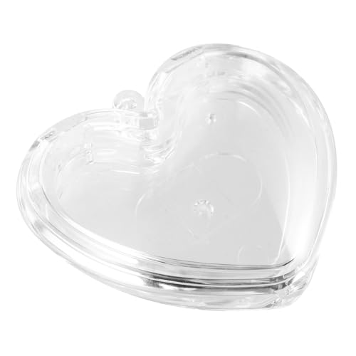 NULYLU Caja de embalaje en forma de corazón. contenedor de decoración paleta estuche de polvo transparente estuche de polvo compacto placa de maquillaje bandeja de sombra de ojos vacía
