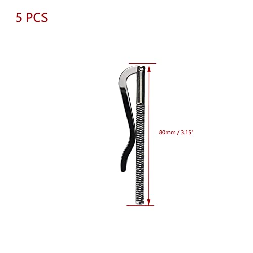KUMGROT 5 PCS Zinc Alloy Spring Clip Bar 3" (80mm) Money Cash Spring Clip Bifold Leather Purse Insert Bar Replacement for Bills, Checks, Cash, Invoic (Black)2