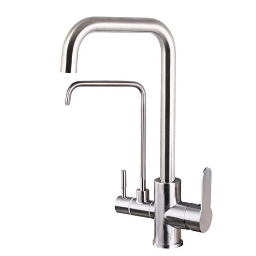 Grifos de cocina puros con caño giratorio grados y sistema de ducha extensible integrada