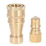 Vollkupfer Hydraulischer Schnellverbinder für Hochdruck-Wasserarmatur - Doppelte selbstsichernde Kupplung, G /4 Gartenbewässerungsverbinder, Kupferschlauch
