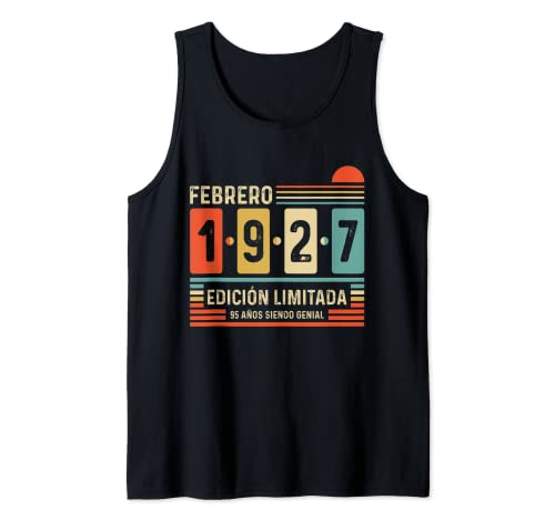 95 Años Febrero 1927 Leyenda Regalo 95 Cumpleaños Camiseta sin Mangas