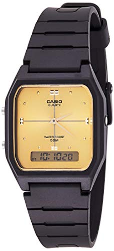 Casio Quartz Resin Sport Watch, Color:Black (Model: AW48HE-9AV)