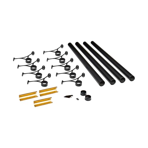 OUTWATER 32' Bar Foot Rail Kit - Complete Undercounter Mount Hardware and Tubing, Matte Black Finish