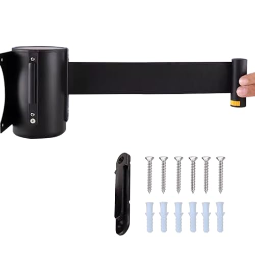 Barrière à sangle rétractable murale pour contrôle des foules en couloir et bureau