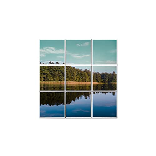 Carreaux Céramique Rénovation Murale Sans Travaux Paysage Forêt Lac Lumineux