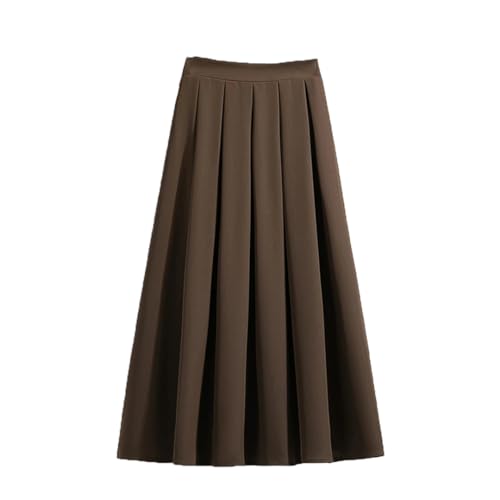 Generic Women Ruffle Pleated High Waist Summer A-Line Midi Skirts Loose Style Skirts