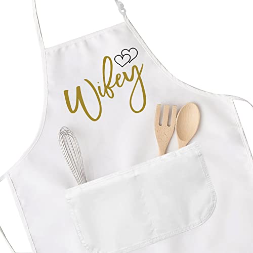 Pofull Wifey Apron Kitchen Bridal Shower Gift Wedding Gift Wifey Kitchen Gift (Wifey Apron) #TOP2