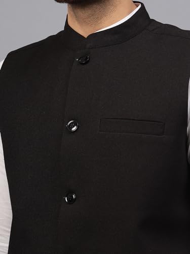 Image of LATEST CHIKAN Men's Traditional Tweed Cotton Checkred Premium Nehru Jacket /Waistcoat