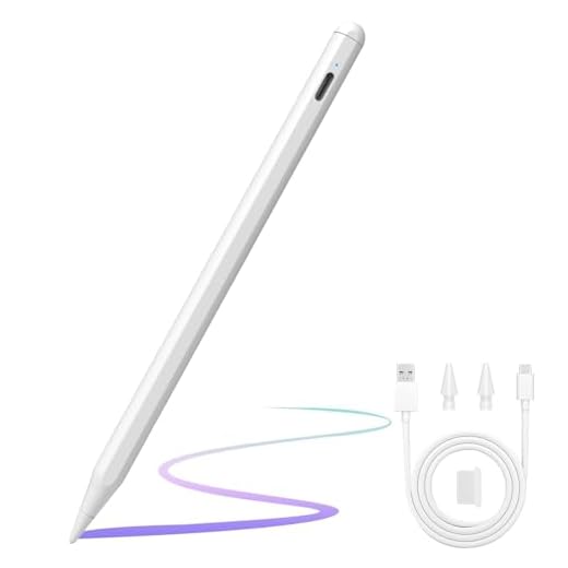 Caneta Stylus Pencil para iPad 9ª e 10ª geração, caneta ativa com rejeição de palma compatível com Apple iPad 10ª e 8ª geração/iPad Pro de 11 e 12,9 polegadas/iPad Air 5ª geração (branca)