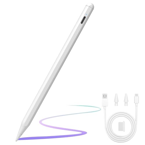 ANYQOO Stylo pour iPad 2018-2025, Autonomie jusqu'à 15 Heures, Charge Rapide USB-C, Protection Paume, Compatible iPad 11/10/9/8/7/6, Air 3/4/5/M2/M3, Pro M4/M2/M1 (11/12.9/13 Pouces), Mini 5/6