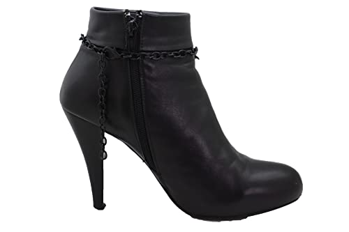Trendyfashionjewelry Women Western Boot Chain Bling Bracelet Black Metal Link Anklet Shoe Lily Flower Butterfly Charm #TOP2