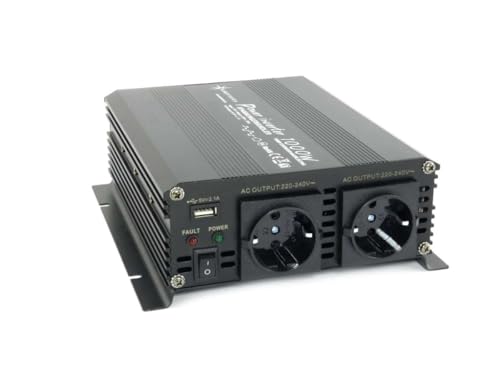 SOLARTRONICS Spannungswandler NM1000 12V 1000 Watt SCHWARZ - 2000 Watt Spitzenleistung - Wechselrichter 12v...