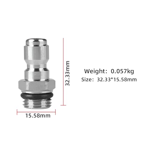Image of Pressure Washer Adapter 1 /4 Inch Quick Connect Coupler, Female Quick Socket with Male Plug Connector, High Pressure Hose Fitting for Car Cleaning, Power Washing Machine & Foam Cannon