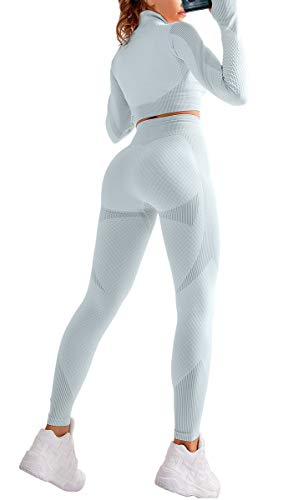 EUYZOU Damen Workout-Set mit hoher Taille Cover