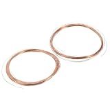 PATIKIL 10m Basteldraht 32.8 Fuß Massiver Blanker Kupfer Draht 28/26 Stärke 99.9% Rein Kupfer Draht 0.3/0.4mm Weicher Draht Metall Pflanzen Stängel Binder für Schmuck Basteln 2 Rollen
