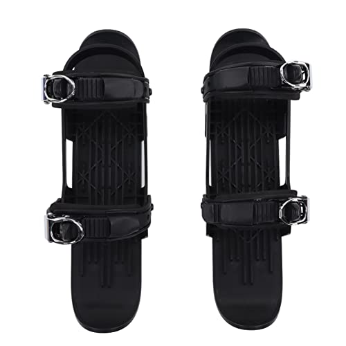 Pwshymi Mini Ski Shoes, Adjusable Skiboards Attach to Skis Boots for Downhill Slopes Winter Sports (Black)