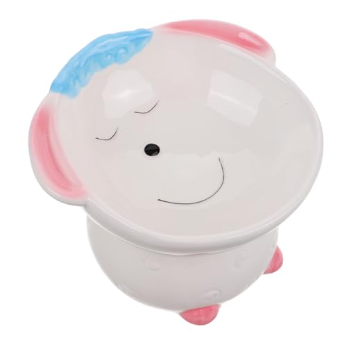 Levemolo 高さのある猫用フードボウル セラミック製 高さのあるペット用ボウル 頑丈ではない お手入れ簡単 かわいい羊型 猫 犬用