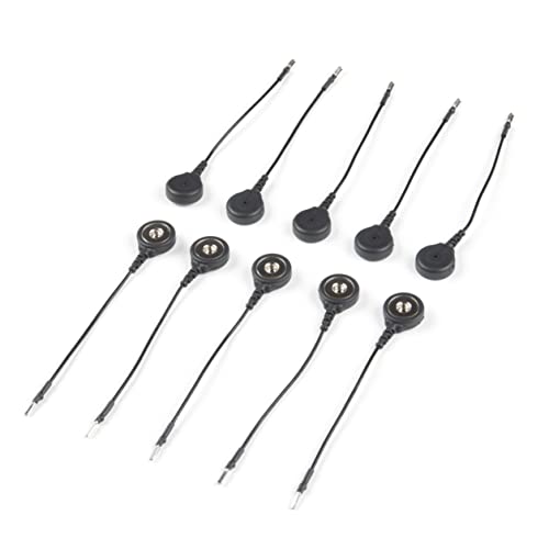 MyoWare 2.0 リファレンスケーブル - 10本パック - 体の別々のセクションまたはターゲット筋肉の近くの隣接していない筋肉に到達 - 電極スナップにセンサーパッドを取り付けます - ピンをハウジングに差し込みますの画像