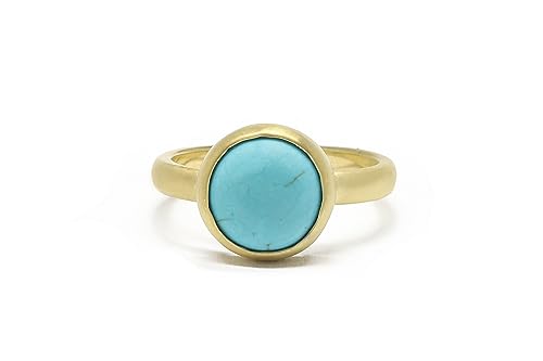 Bague en or 18k avec turquoise naturelle véritable faite à la main - 3