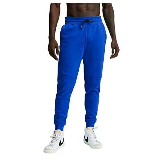 Fabletics Men's The Postgame Jogger, Running, Hiking, Activewear, Athletic, Track, Cozy Fleece, L, Classic Blue