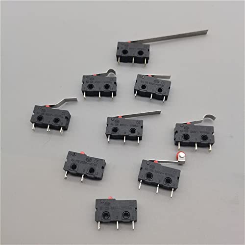 Micro-interrupteur SPDT ZW12-3 à levier avec galet arc pour circuit imprimé 5A 5 pièces