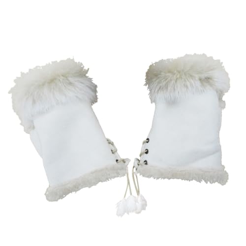 CONGARTENO Guantes De Dedo De Lana Para Mujer y Niña Cálidos y Elegantes Sin Dedos Para Invierno Guantes Cortos Para Disfraz y Obsequio De Navidad