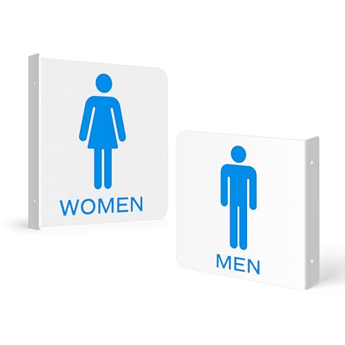 Panneau de toilettes pour homme et femme mural double face 15x15 cm pour couloir et bureau