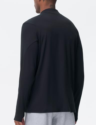 THE GYM PEOPLE Men's Half-Zip Long Sleeve Golf Shirts Soft Lightweight Warm Workout Pullover Sweatshirts with Thumb Hole3