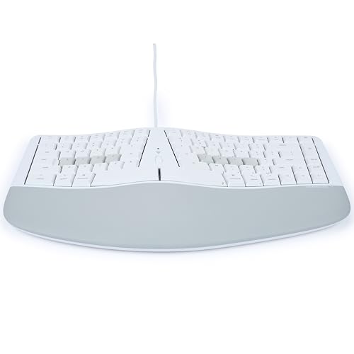 Image of KINESIS mWave Ergonomic Keyboard for Mac (White) | Mechanical Switches | Bluetooth & USB | Programmable | Backlit | macOS Modifiers & Hotkeys