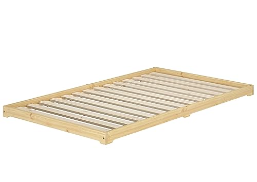 Erst-Holz Tre Varianti di futon Giapponese Una Piazza e Mezza 120x200 in Pino Laccato V-60.47K-12,...