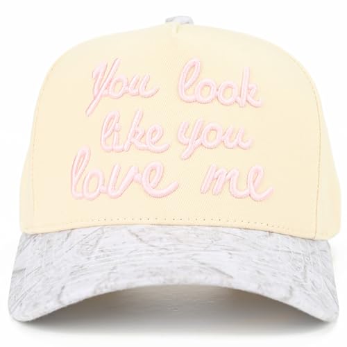 Premium Embroidered Hat | You Look Like You Love Me Hat (US Alpha One Size White Camo/Natural)