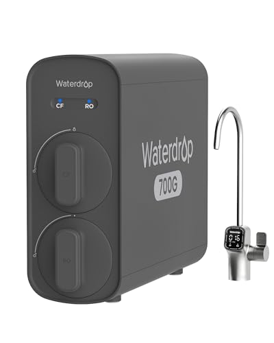 waterdrop g5p700 reverse osmosis water filter nsfansi 372 certified 700g fast flow reverse osmosis system 7 stage ro water filtration system 21 pure to drain smart led faucet bpa free