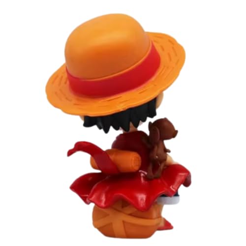 Image of FUNFOB Monkey D Luffy Action Figure Height -13cm Collectible PVC Multicolour | Luffy Naughty with Monkey
