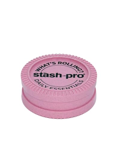 Image of Stash-Pro Herb Grinder - Compact 2-Part Crusher with Magnetic Lid | Durable Plastic Build | Portable for Daily Essentials (Pink)