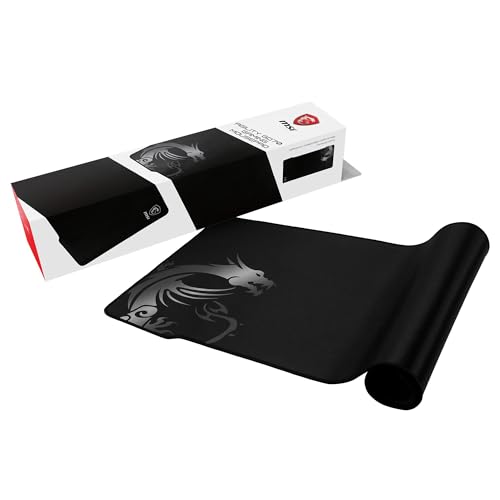 MSI AGILITY GD70 – Gaming Mouse Pad XXL esteso, superficie in tessuto da gioco tipo seta, bordi morbidi, base antiscivolo - 900 x 400 x 3 mm