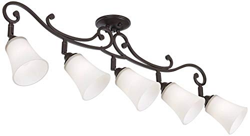 Pro Track Leaf and Vine White Glass 5-Light Track Fixture - Thumbnail 6