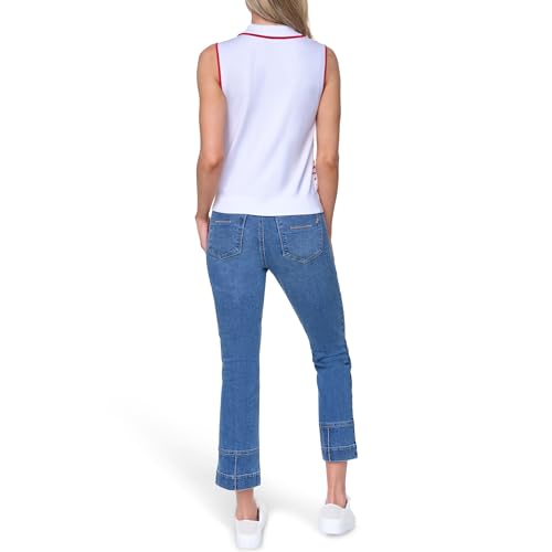 Image of Nautica Women's Crew Neck Solid Short Sleeve Sweater