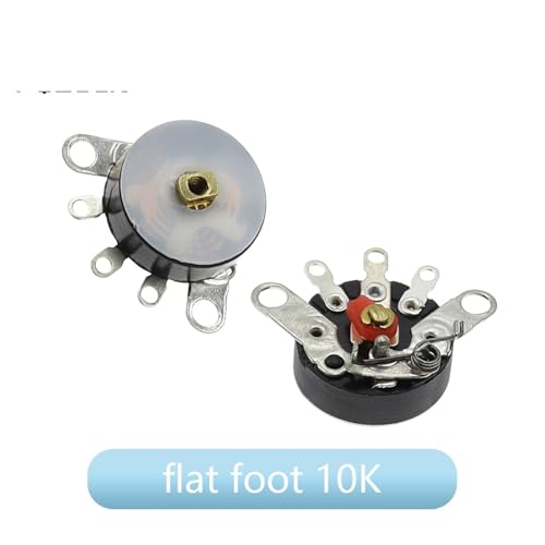 Potenciómetro B10K RV12 con interruptor rotatorio y pines planos para audio estable 2
