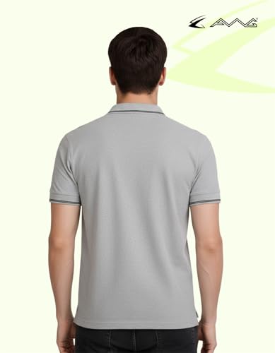 Image of AWG ALL WEATHER GEAR Rich Cotton Polo T-Shirt | Half Sleeve Classic Fit | Soft Breathable Solid Tee | Casual & Office Wear | Comfortable Everyday Cotton Polo | Mens Tshirts