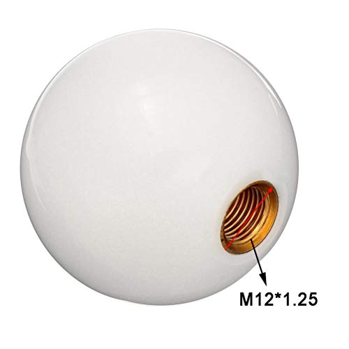 Pure White Round Ball Shift Knob Car Gear Shifter Head Fit Most Manual Automatic Vehicles 5 6 Speed M8 M10 M12 #TOP2