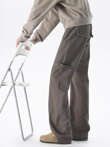 Men's Jeans Spring Summer American Retro Brown Denim Loose Straight Long Pants for Men4